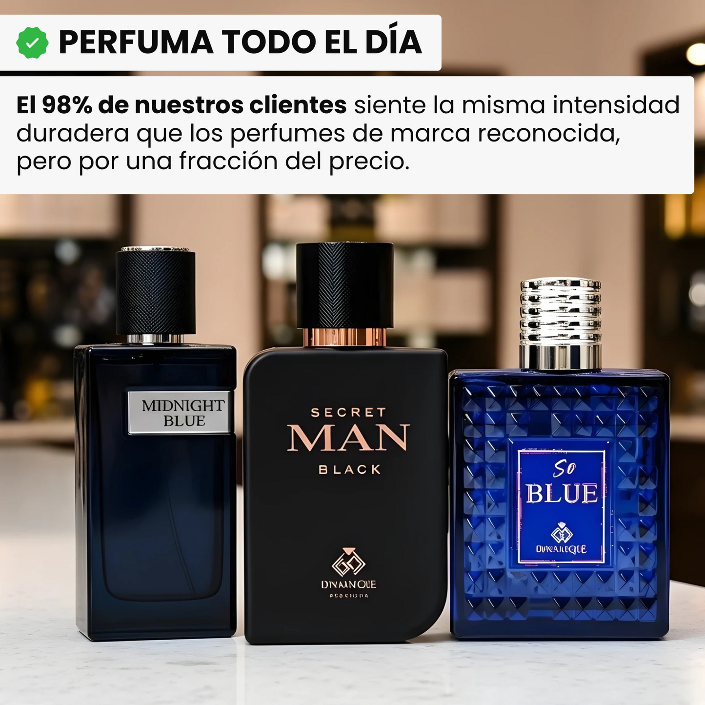 Combo de 3 perfumes inspiración: Yves Saint Laurent Y, Bleu de Chanel y Bvlgari Man in Black – 100ml