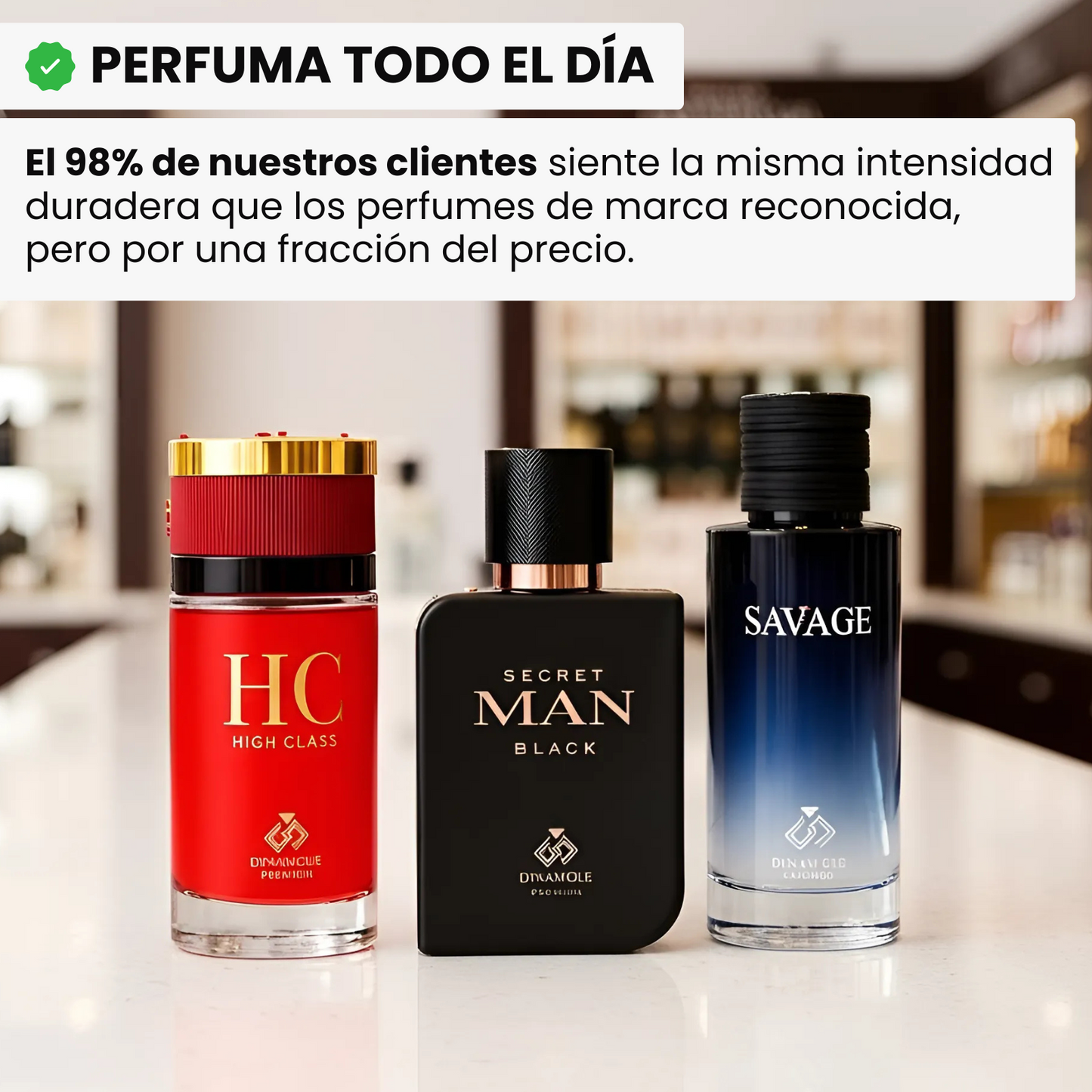 Combo de 3 perfumes inspiración: Bvlgari Man In Black, Dior Sauvage y CH Men Carolina Herrera 100ml