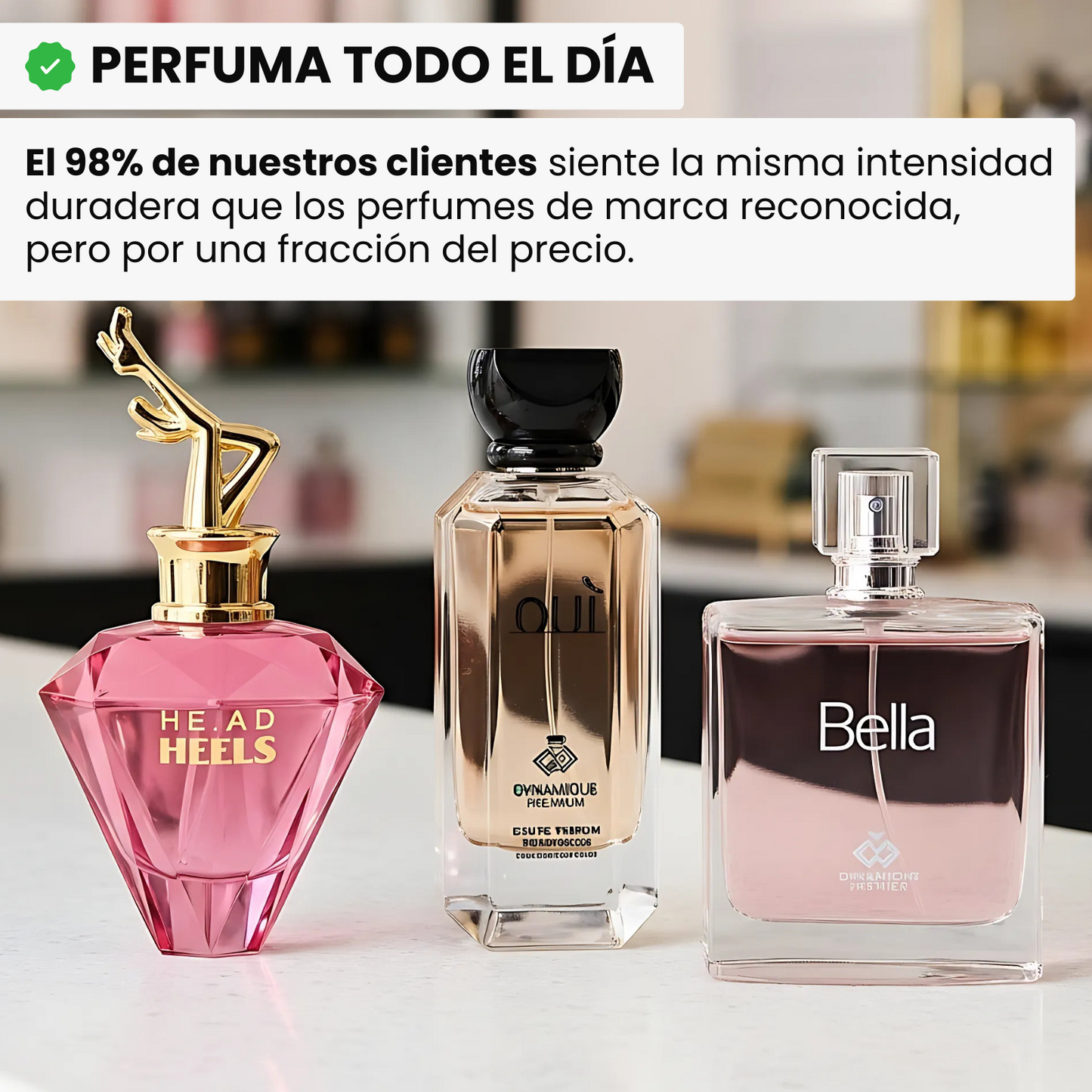 Combo de 3 perfumes inspiración: Carolina Herrera SÍ, Jean Paul Gaultier Scandal y Lancôme La Vie Est Belle (100ml)