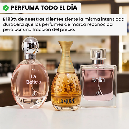 Combo de 3 perfumes inspiración: Paco Rabanne OLYMPÉA, Dior J’ADORE y Lancôme LA VIE EST BELLE – 100ml