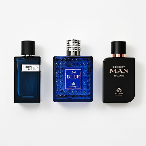 Combo de 3 perfumes inspiración: Yves Saint Laurent Y, Bleu de Chanel y Bvlgari Man in Black – 100ml